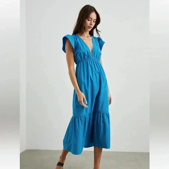 NWT Rails Tina Botanical Print Midi Dress Blue Lynx S - Picture 5 of 5